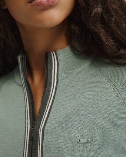 Knit Funnel Neck Sweatshirt - Cloud Blue