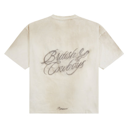 British Cowboys Tee | Washed Ecru