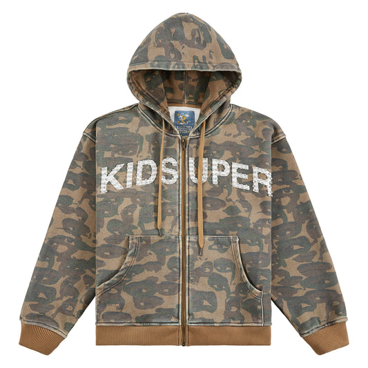 Face Camo Hoodie | Green