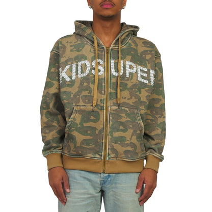 Face Camo Hoodie | Green