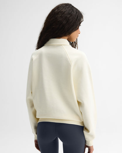 Slouchy Oversized Rugby Sweatshirt - Marshmallow White