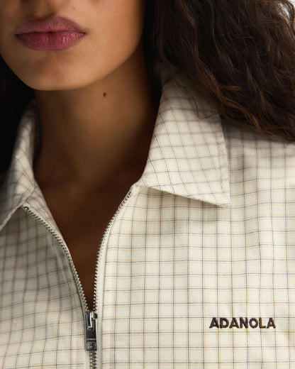 Checked Collared Jacket - Buttercream