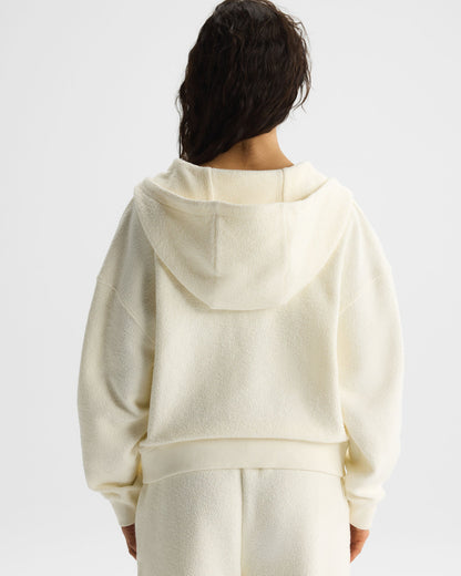 AS Reverse Loopback Zip Through Hoodie - Marshmallow White