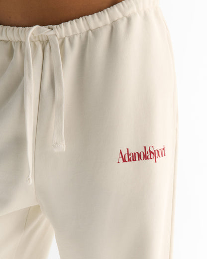 Retro AS Loose Fit Straight Leg Sweatpants - Marshmallow White/Classic Red