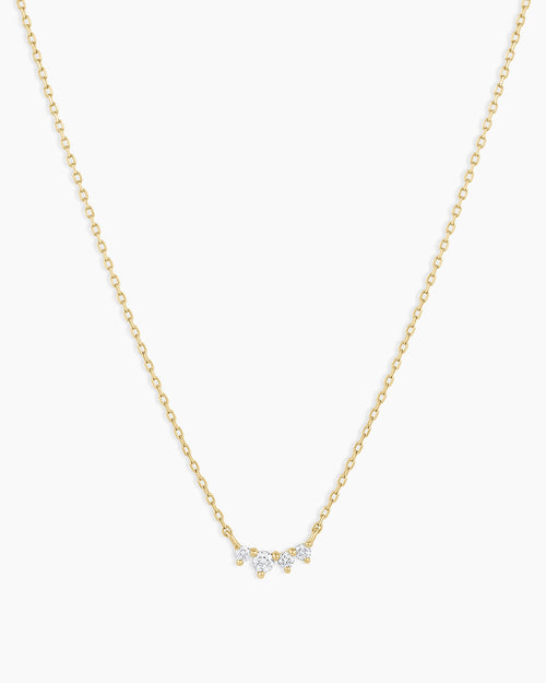 14K Diamond Cluster Necklace