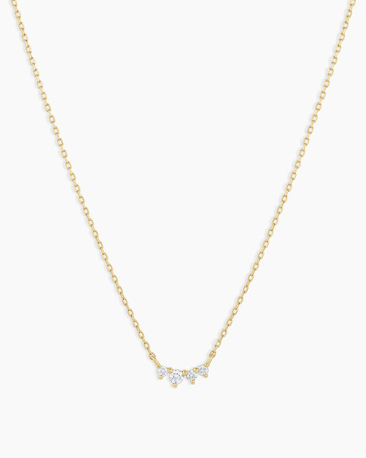 14K Diamond Cluster Necklace
