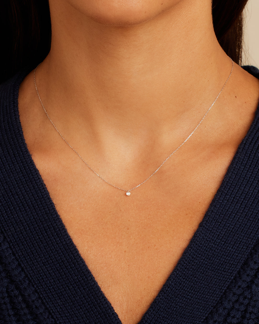 18K Floating Diamond Necklace
