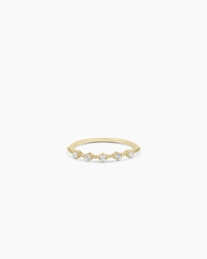 14K Gold Cluster White Topaz Ring
