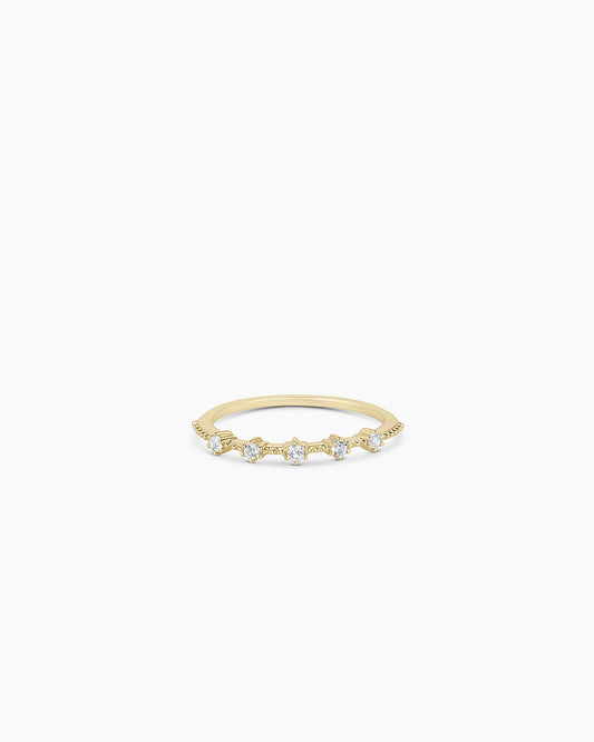 14K Gold Cluster White Topaz Ring
