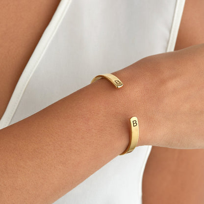 Gold Thick Engraved Bangle