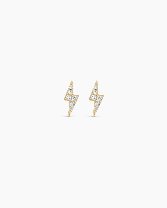 14K Diamond Lightning Studs