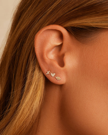 14K Diamond Evil Eye Single Stud