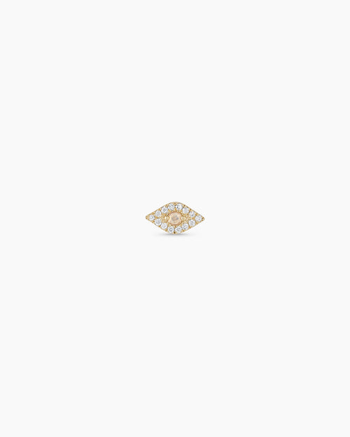 14K Diamond Evil Eye Single Stud