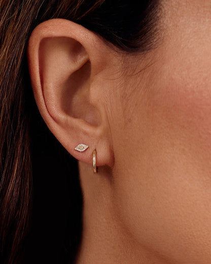 14K Diamond Evil Eye Studs