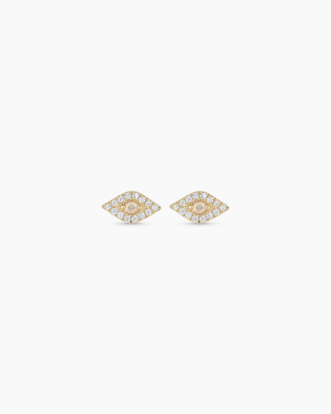 14K Diamond Evil Eye Studs