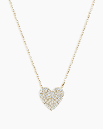 14K Diamond Pavé Heart Necklace