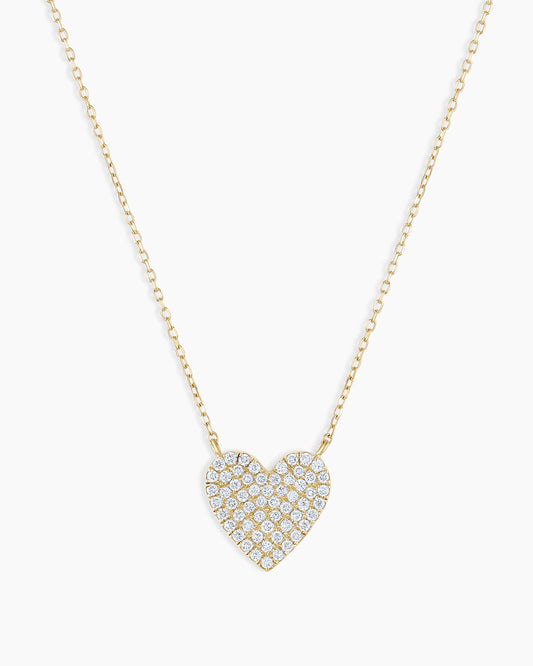 14K Diamond Pavé Heart Necklace