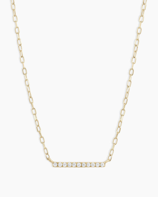 14K Diamond Bar Necklace