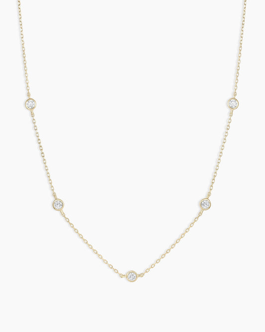 14K Classic Five Diamond Necklace