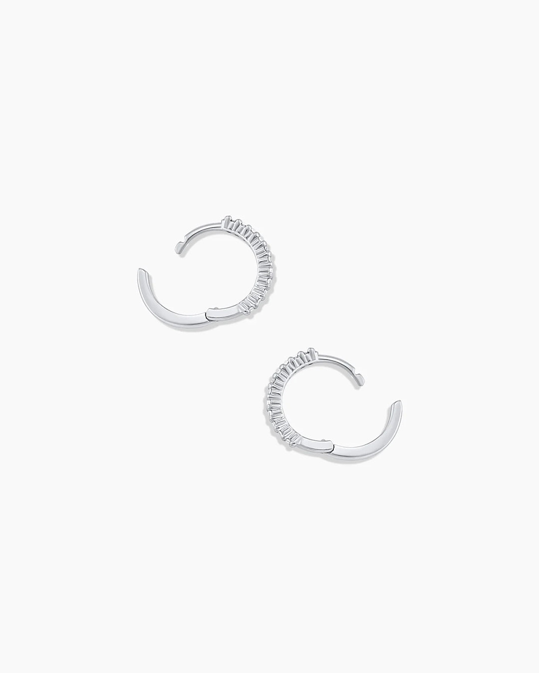 14K White Gold Diamond Pavé Huggies