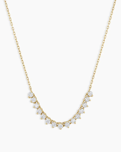 14K Diamond Cluster Row Necklace