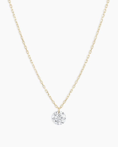 18K Floating Diamond Statement Necklace