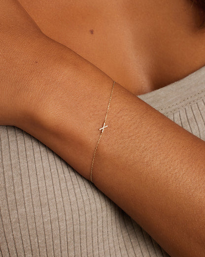 14K Diamond Pavé Alphabet Bracelet