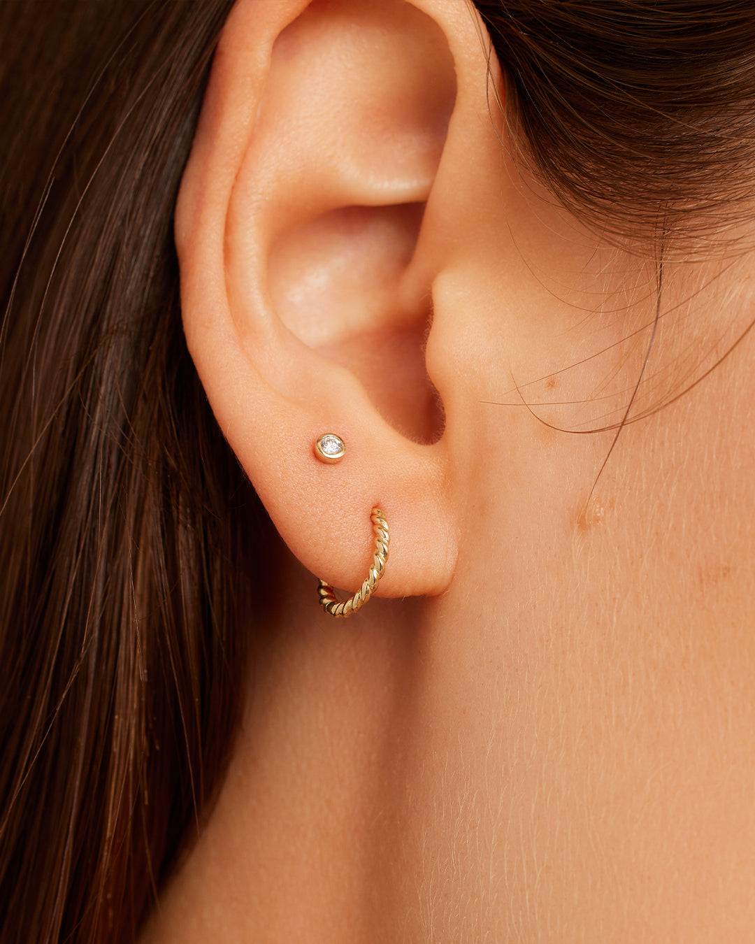 14K Gold Crew Huggies