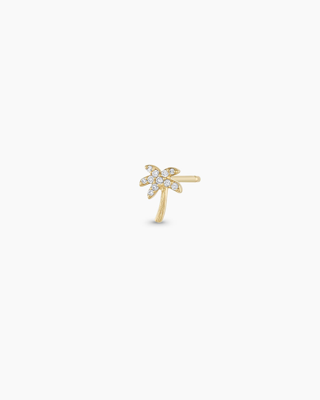 14K Diamond Palm Single Stud