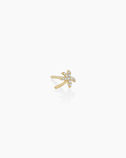 14K Diamond Palm Single Stud