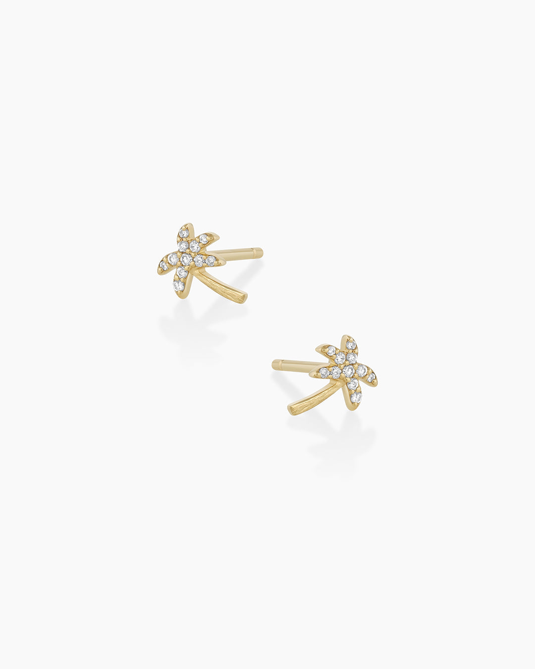 14K Diamond Palm Studs