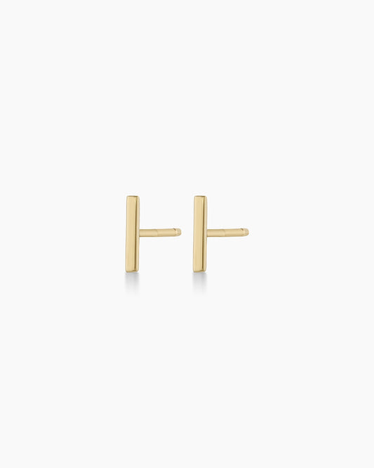 14K Gold Rose Bar Studs