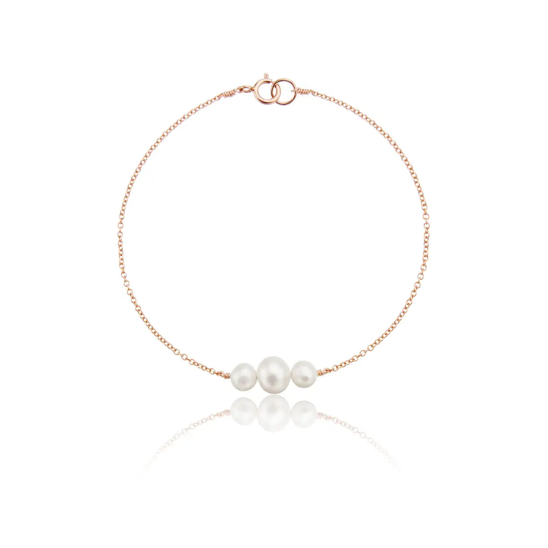 Rose Gold Multi Pearl Cluster Bracelet