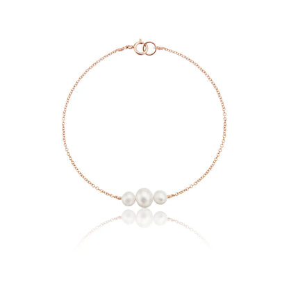 Rose Gold Multi Pearl Cluster Bracelet
