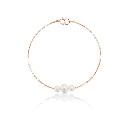 Rose Gold Multi Pearl Cluster Bracelet