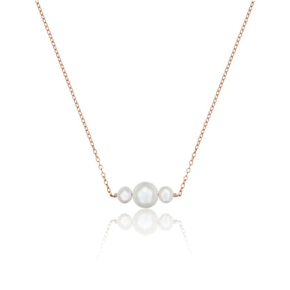 Rose Gold Multi Pearl Cluster Necklace