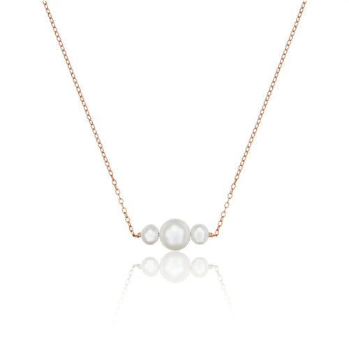 Rose Gold Multi Pearl Cluster Necklace
