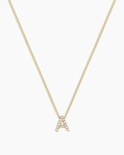 14K Diamond Alphabet Necklace