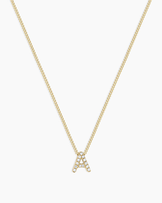 14K Diamond Alphabet Necklace