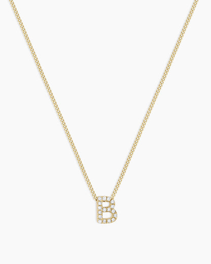 14K Diamond Alphabet Necklace