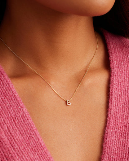 14K Diamond Alphabet Necklace