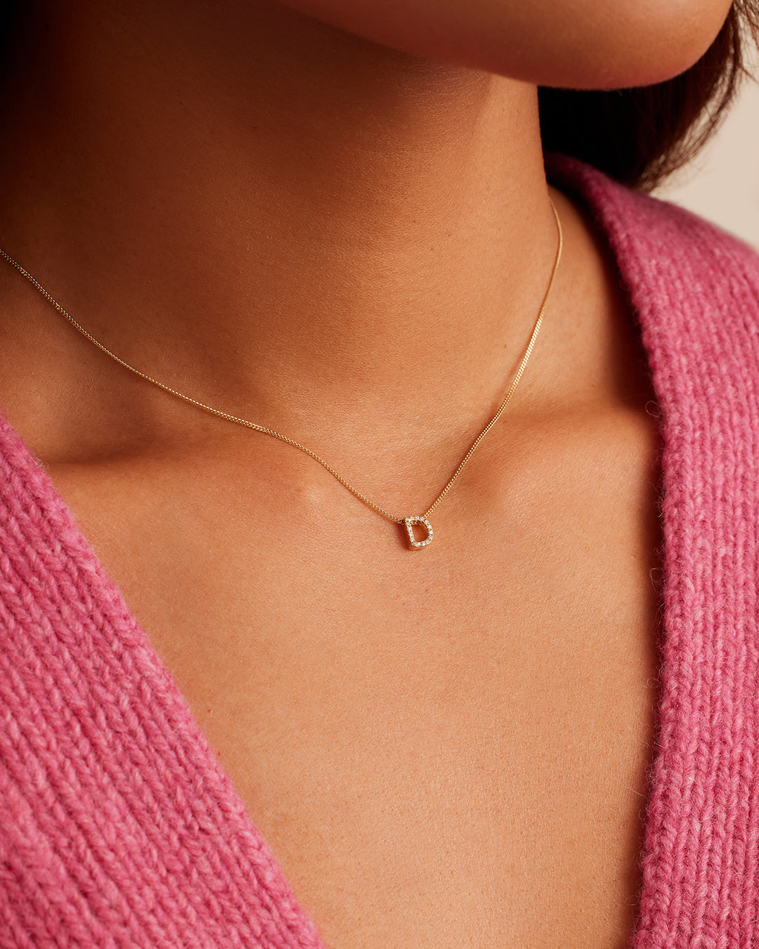 14K Diamond Alphabet Necklace