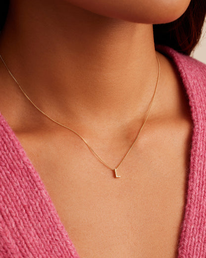 14K Diamond Alphabet Necklace