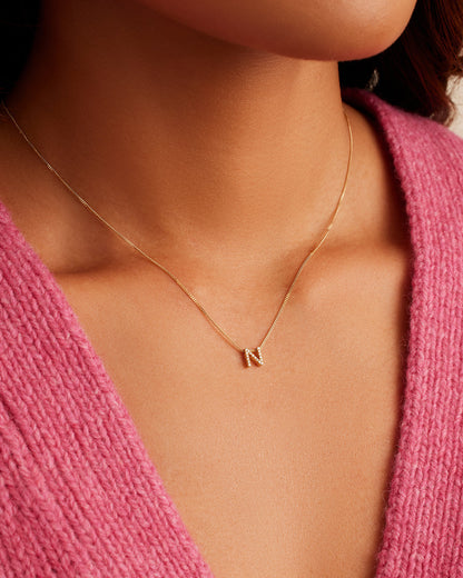 14K Diamond Alphabet Necklace