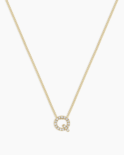 14K Diamond Alphabet Necklace