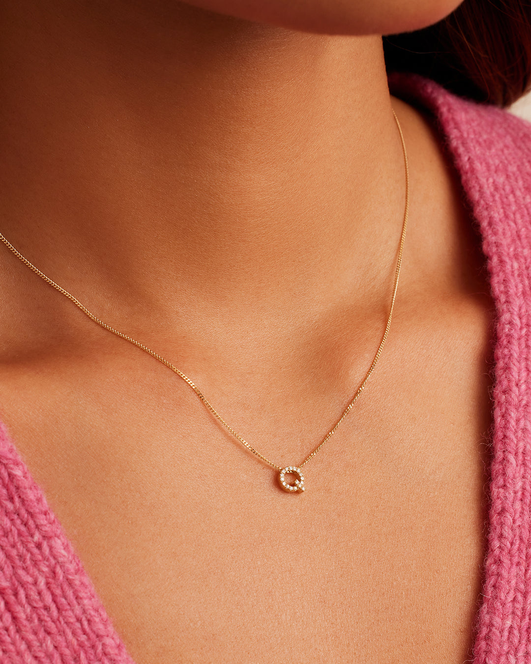 14K Diamond Alphabet Necklace