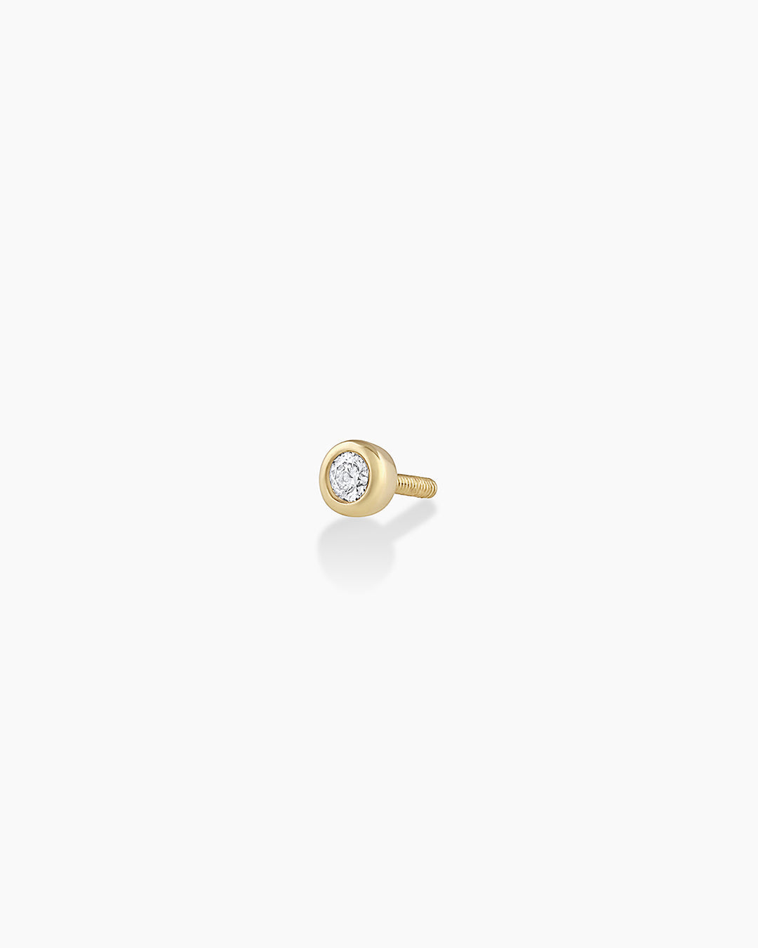 14K Classic Diamond Flat Back Single Stud