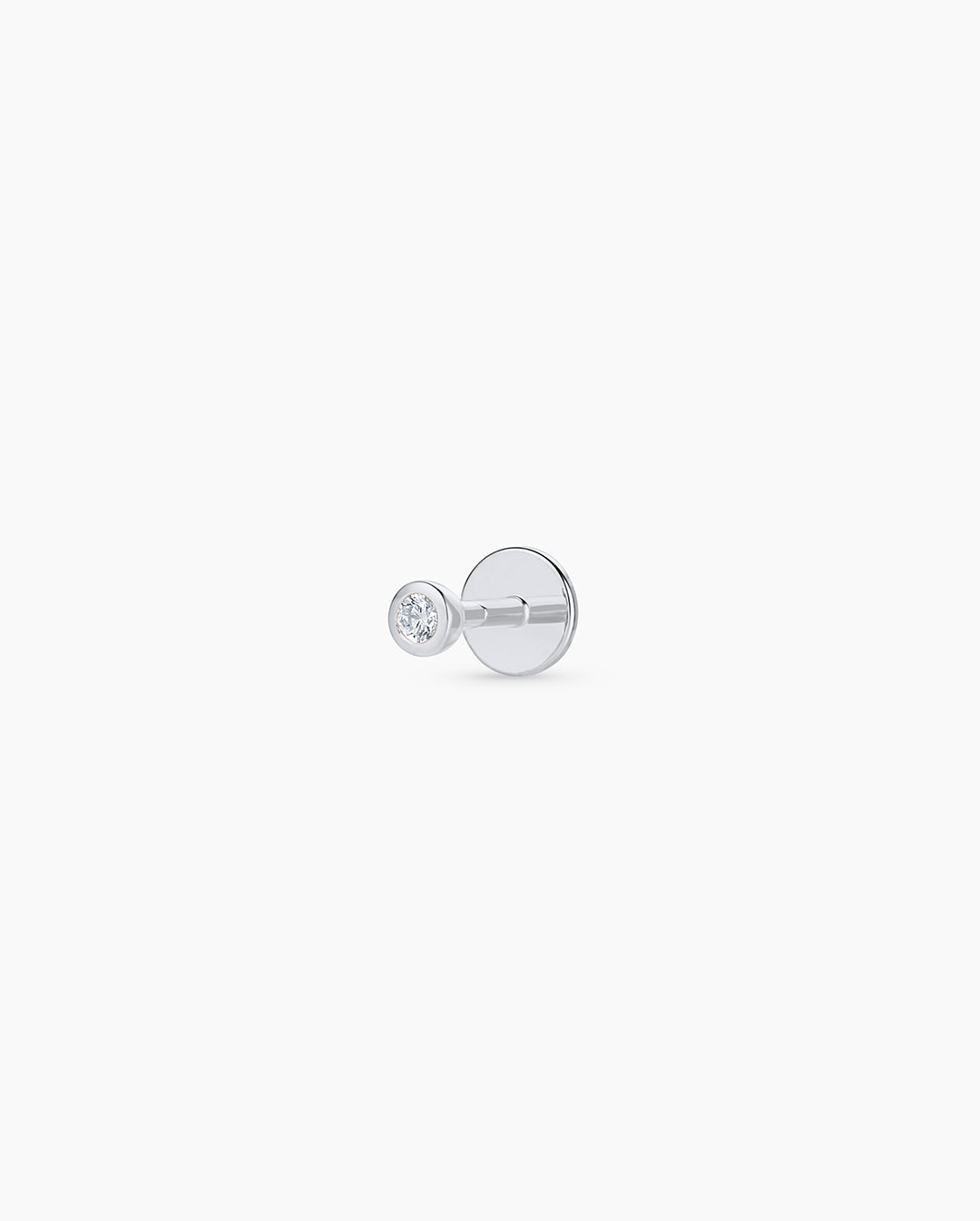 14K Classic Diamond Flat Back Single Stud