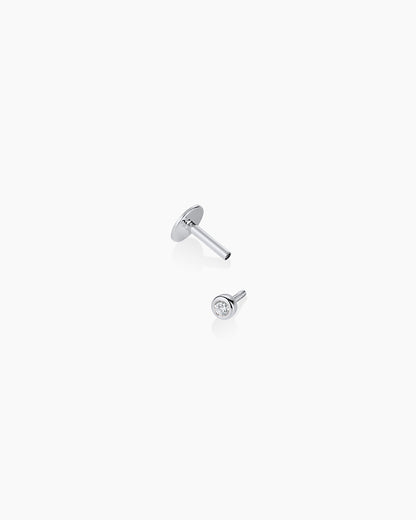 14K Classic Diamond Flat Back Single Stud