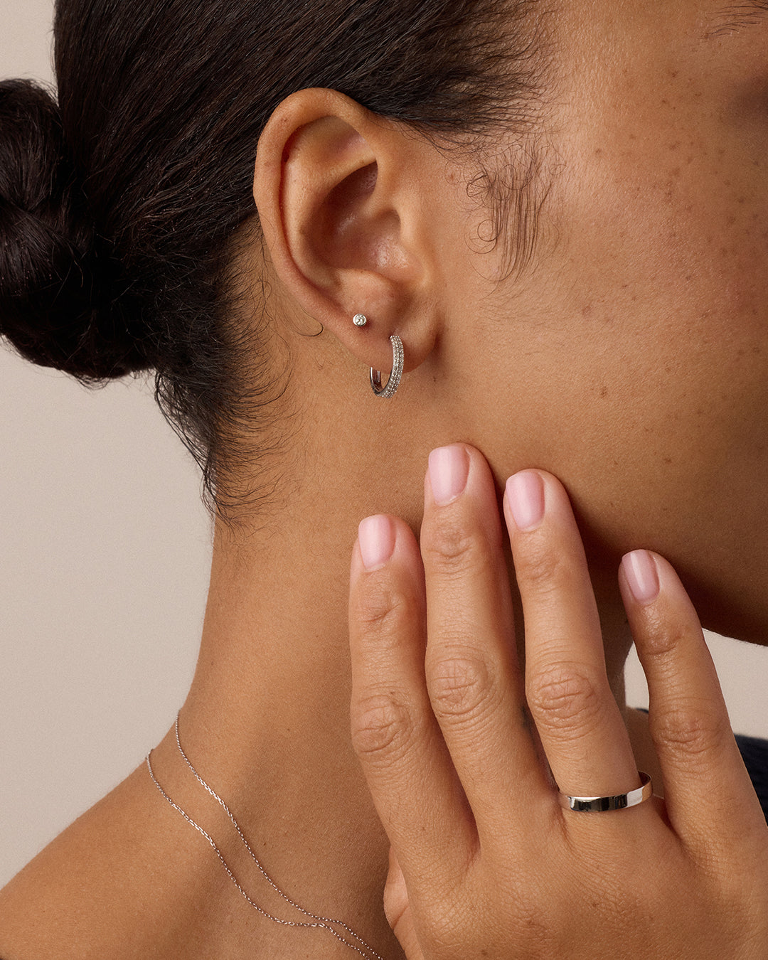 14K Classic Diamond Flat Back Single Stud
